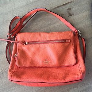 Kate spade shoulder bag. Good used condition. Great summer tangerine color.
